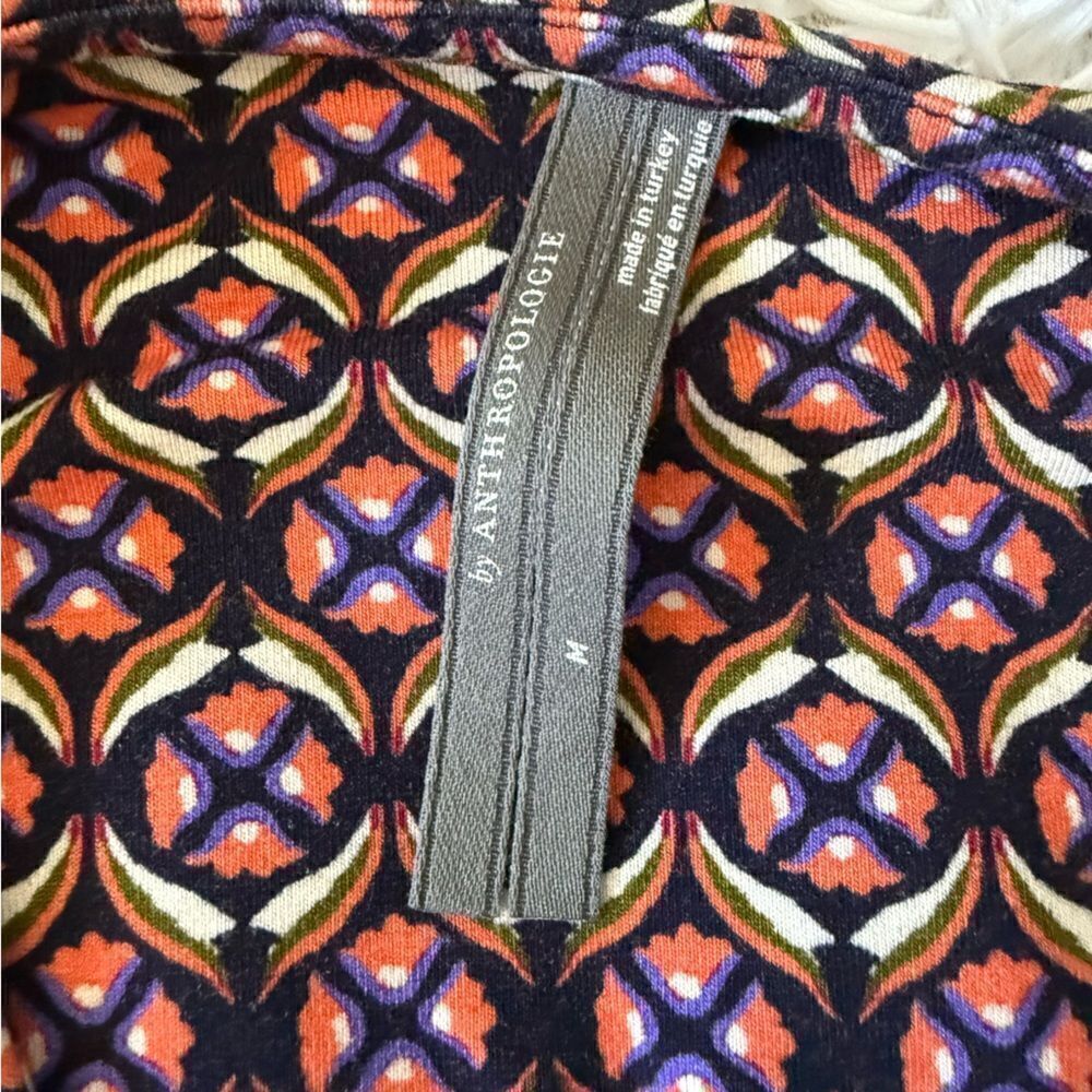 Anthropologie Geo Print Matching Set with Wrap Top and Bellbottom Flares Size M - Picture 7 of 7